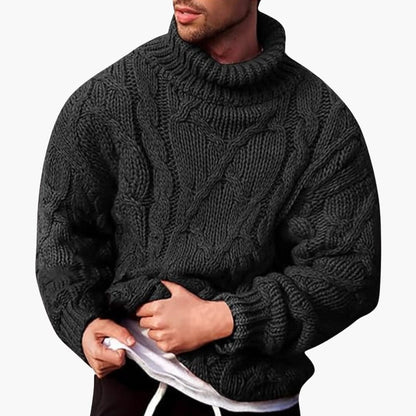 Men's Turtleneck Sweater Classic Knit Pullover