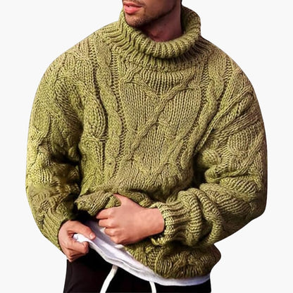 Men's Turtleneck Sweater Classic Knit Pullover