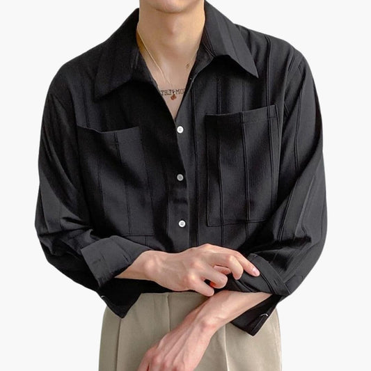 Men's Crew Neck T-Shirt Ribbed Texture - Vonnera