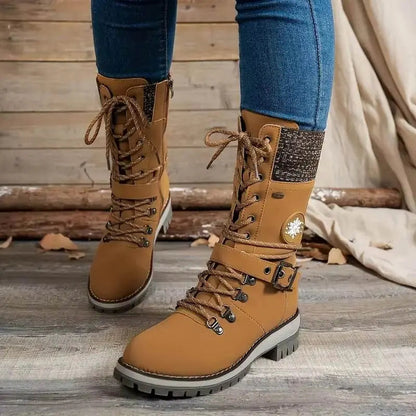 Women's Lace-Up Winter Combat Boots - Vonnera