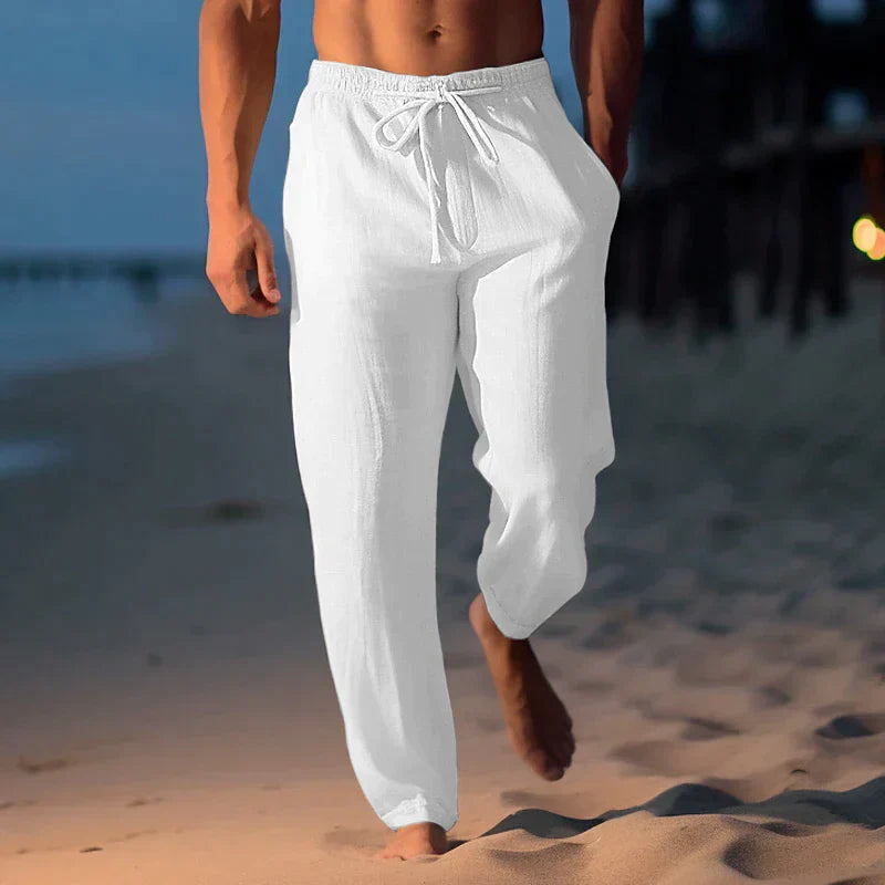 Men's Linen Pants Trendy Beige