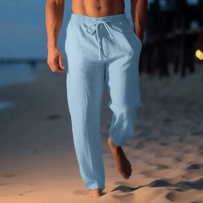 Men's Linen Pants Trendy Beige