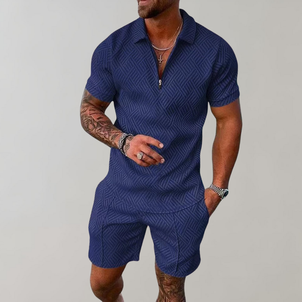 Men's Summer Shorts Polo Shirt Set - Vonnera
