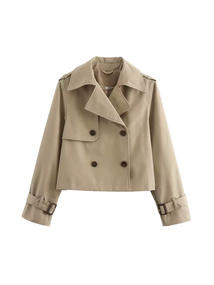 Women's Waterproof Trench Coat Belted Notched Collar - Vonnera