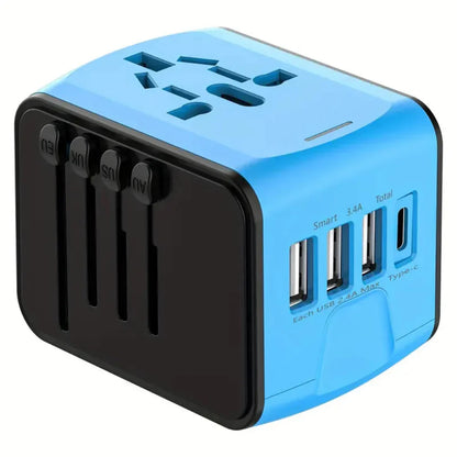 Travel Plug Adapter Compact Fast Charging Worldwide Use