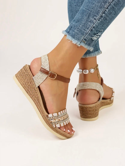 Effie | Women's Woven Cushioned Wedge Sandals
