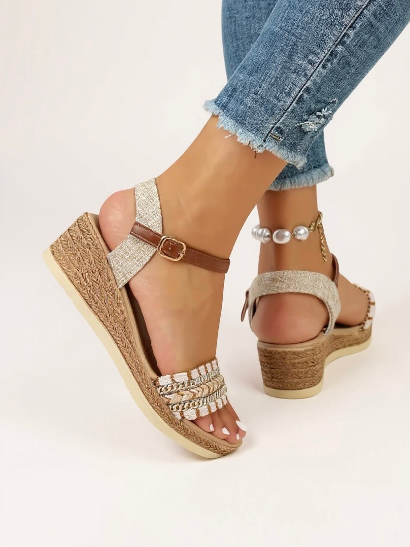 Women's Woven Wedge Sandals Cushioned