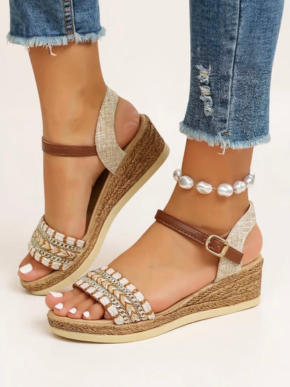 Women's Woven Wedge Sandals Cushioned