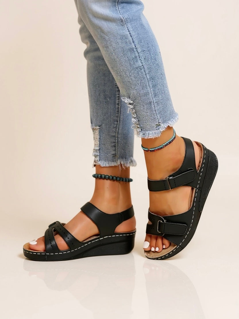 Maren Women's Wedge Sandals Cushioned Adjustable - Vonnera