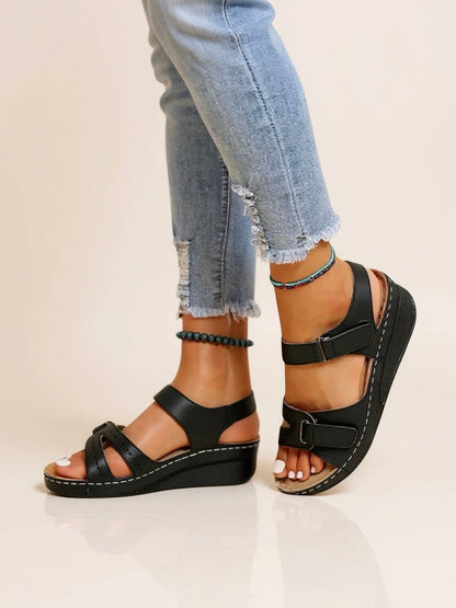 Maren Women's Wedge Sandals Cushioned Adjustable - Vonnera