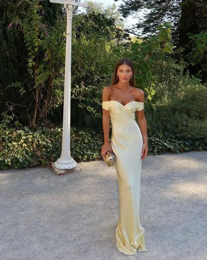 Women's Lace Off Shoulder Evening Dress