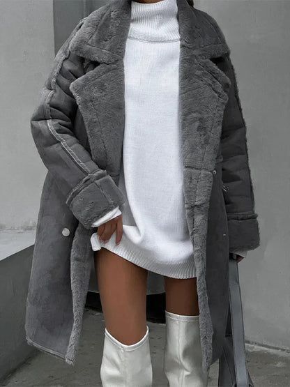 Women's Sherpa Jacket Cozy Faux FurTan