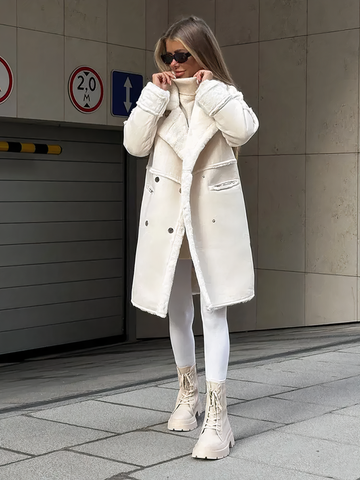 Women's Sherpa Jacket Cozy Faux FurTan