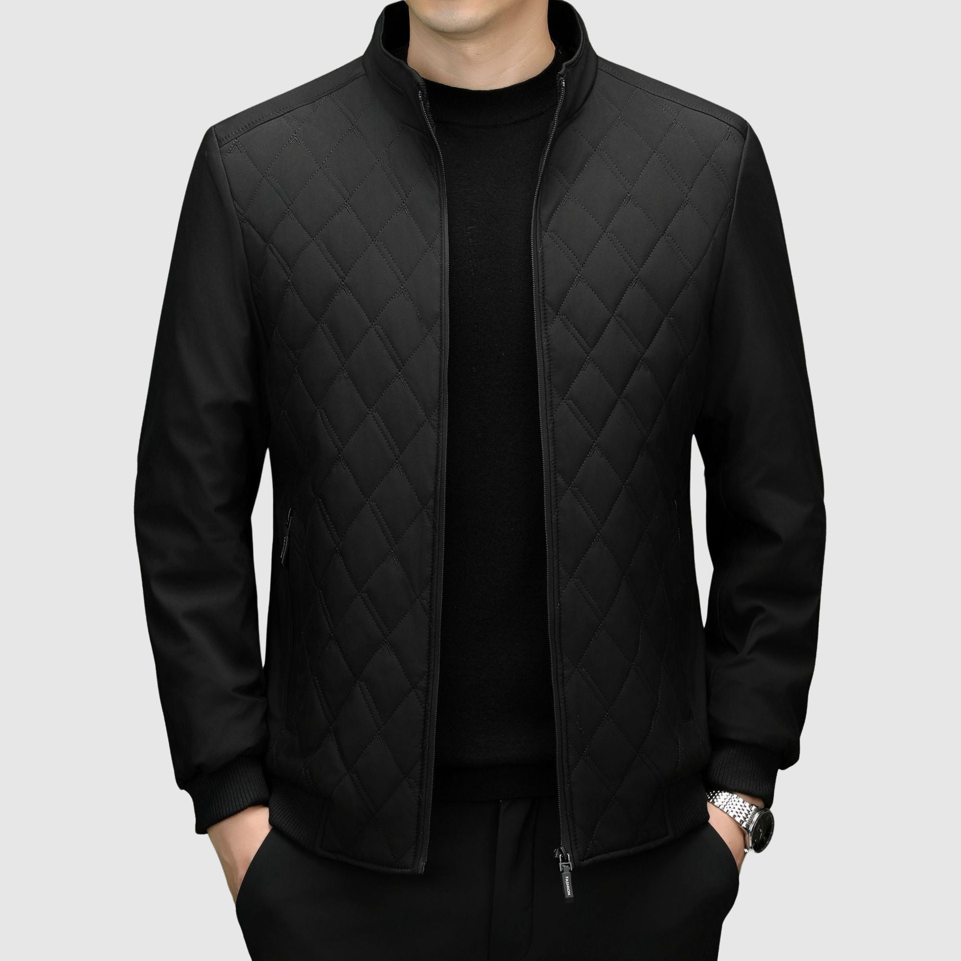 Roberto Russo Men's Insulated Jacket Poly-Blend Black - Vonnera