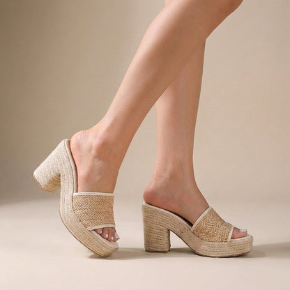 Women's Espadrille Block Heel Mule Sandal - Vonnera