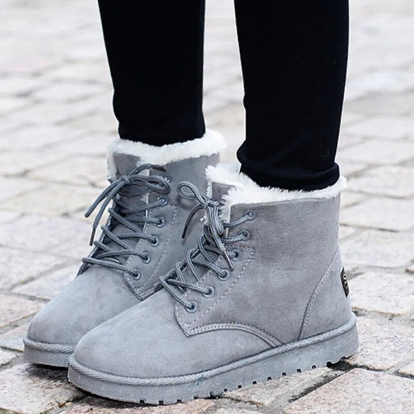 Women's Ankle Boots Lace-Up Cozy Lining Non-Slip Sole