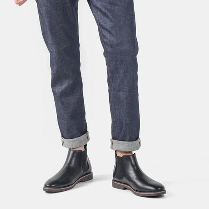 Men's Chelsea Boots Ankle Leather Classic Black