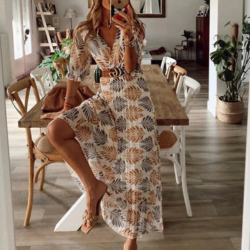 Women's Boho Maxi Swing Dress - Vonnera