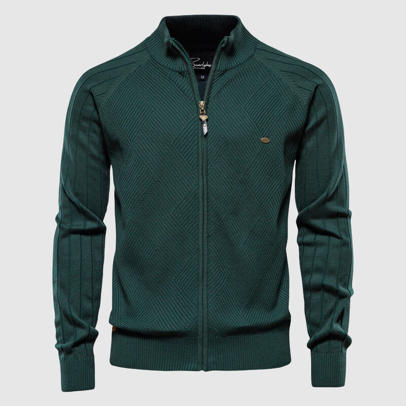 Men's Turtleneck Cardigan Zipper Sweater