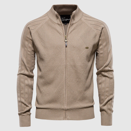 Men's Zipper Cardigan Turtleneck Sweater - Vonnera