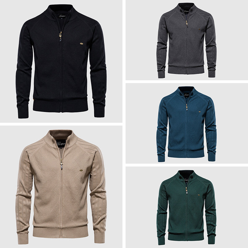 Men's Cotton Full Zip Cardigan Sweater - Vonnera