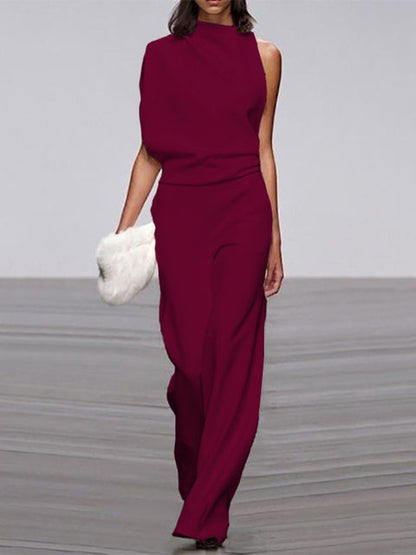 Women's Sleeveless Jumpsuit Open Back Contemporary Design