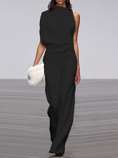 Women's Sleeveless Jumpsuit Open Back Contemporary Design