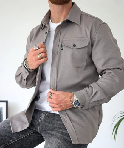 Button Up Shirt Jacket Cotton Casual Wear