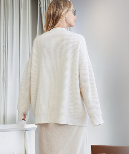 Women's Oversized Cardigan Ribbed Knit Texture Comfortable