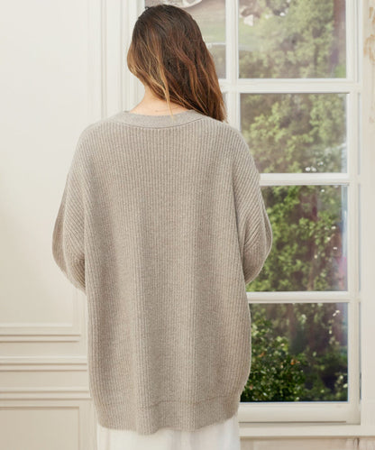 Women's Oversized Cardigan Ribbed Knit Texture Comfortable