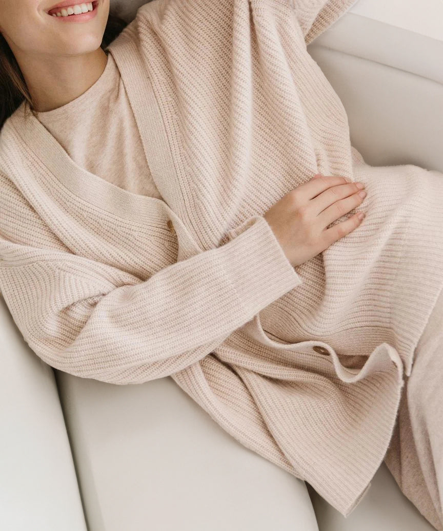 Women's Oversized Cardigan Ribbed Knit Texture Comfortable