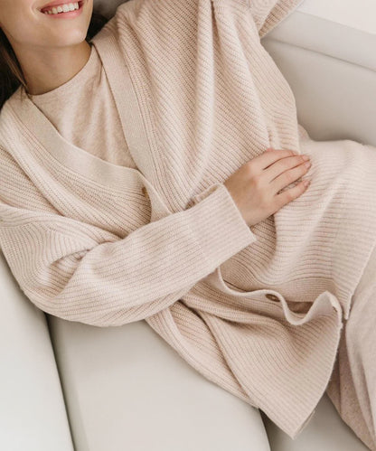 Women's Oversized Cardigan Ribbed Knit Texture Comfortable