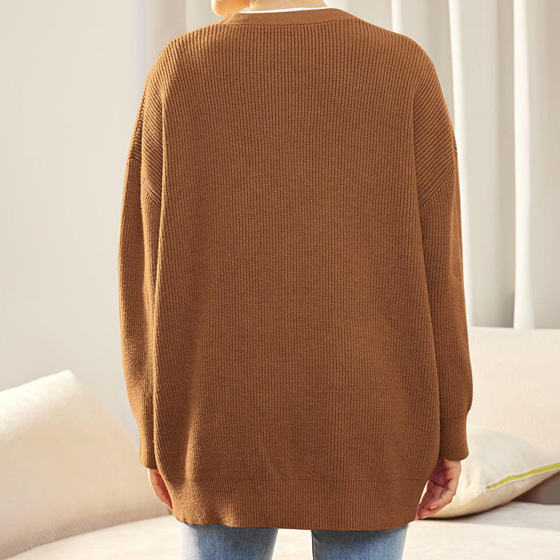 Women's Oversized Cardigan Ribbed Knit Texture Comfortable