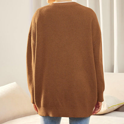 Women's Oversized Cardigan Ribbed Knit Texture Comfortable