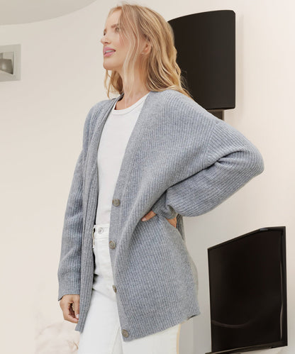 Women's Oversized Cardigan Ribbed Knit Texture Comfortable