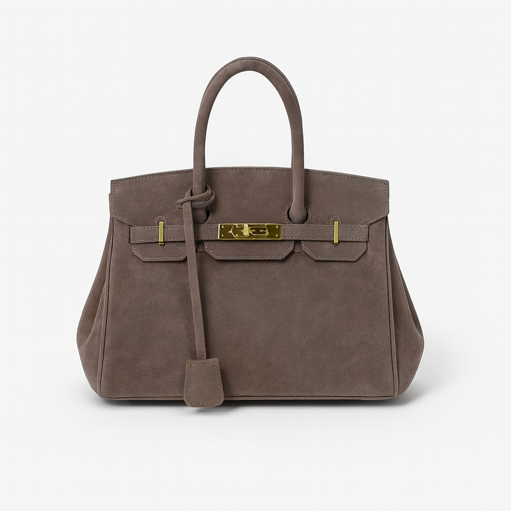 Women's Suede Shoulder Bag Gold Hardware - Vonnera