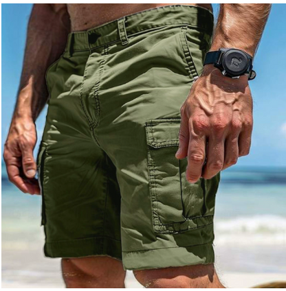 Men's Cargo Shorts Comfortable Cotton Beige