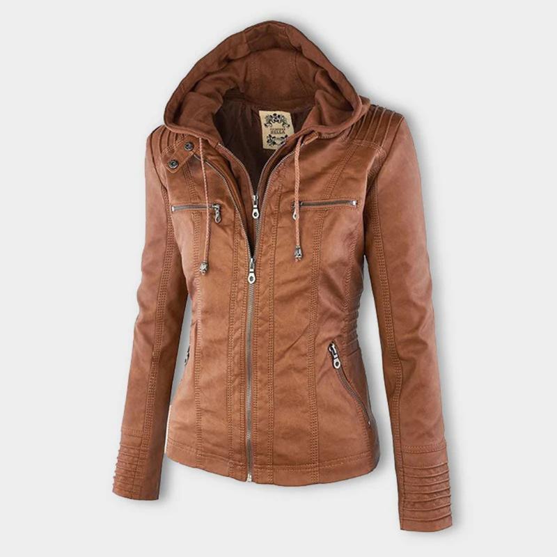 Women's Classic Leather Moto Jacket