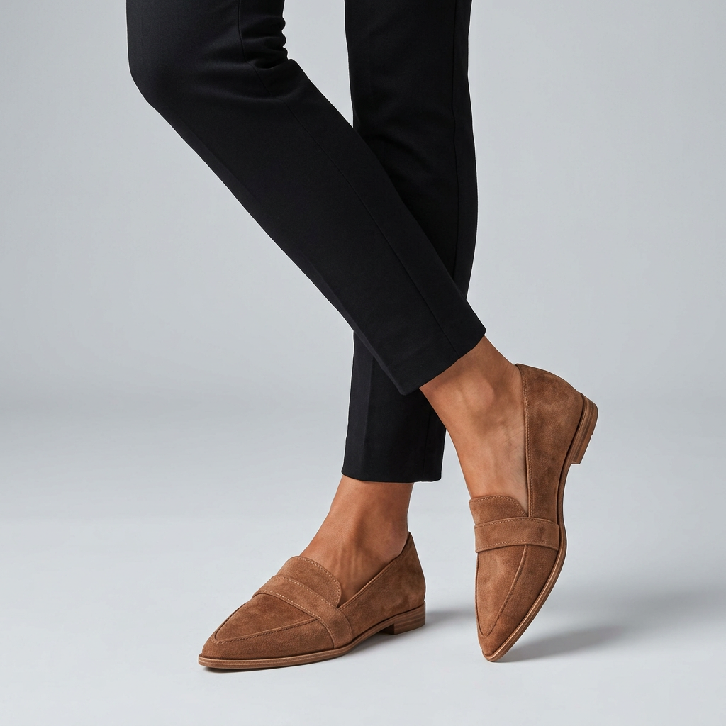 Orthopedic Loafers Pointed Toe Leather Brown - Vonnera