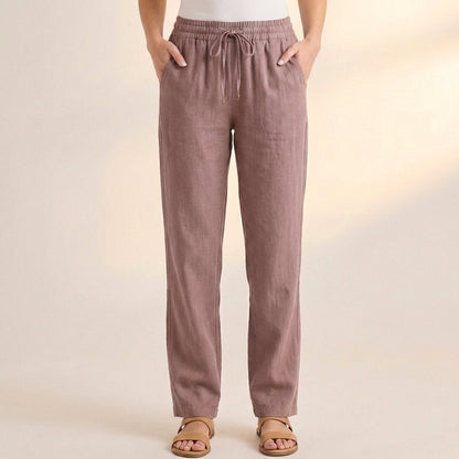 Women's Relaxed Fit Ankle Pants Drawstring Waist