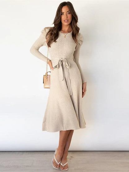 Women's Knitted Midi Dress Cozy - Vonnera