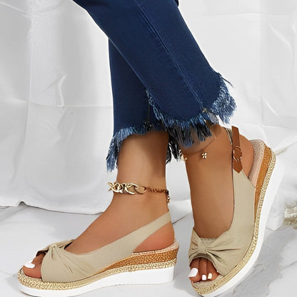 Knot Design Women's Espadrille Wedge Sandals - Vonnera