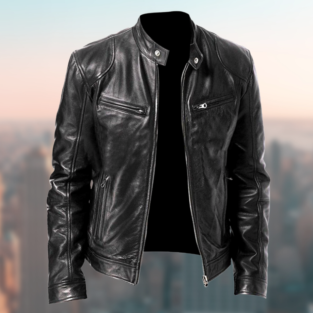 Men's Leather Jacket Timeless Brown - Vonnera