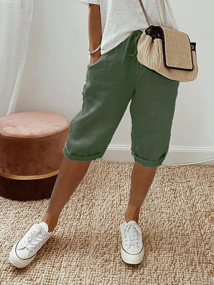 Men's Drawstring Shorts Rolled Hem