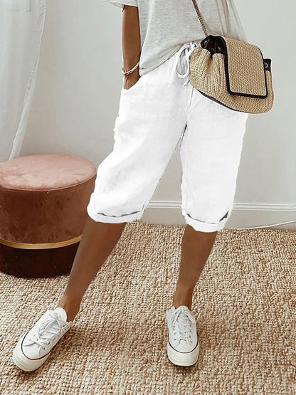 Men's Drawstring Shorts Rolled Hem
