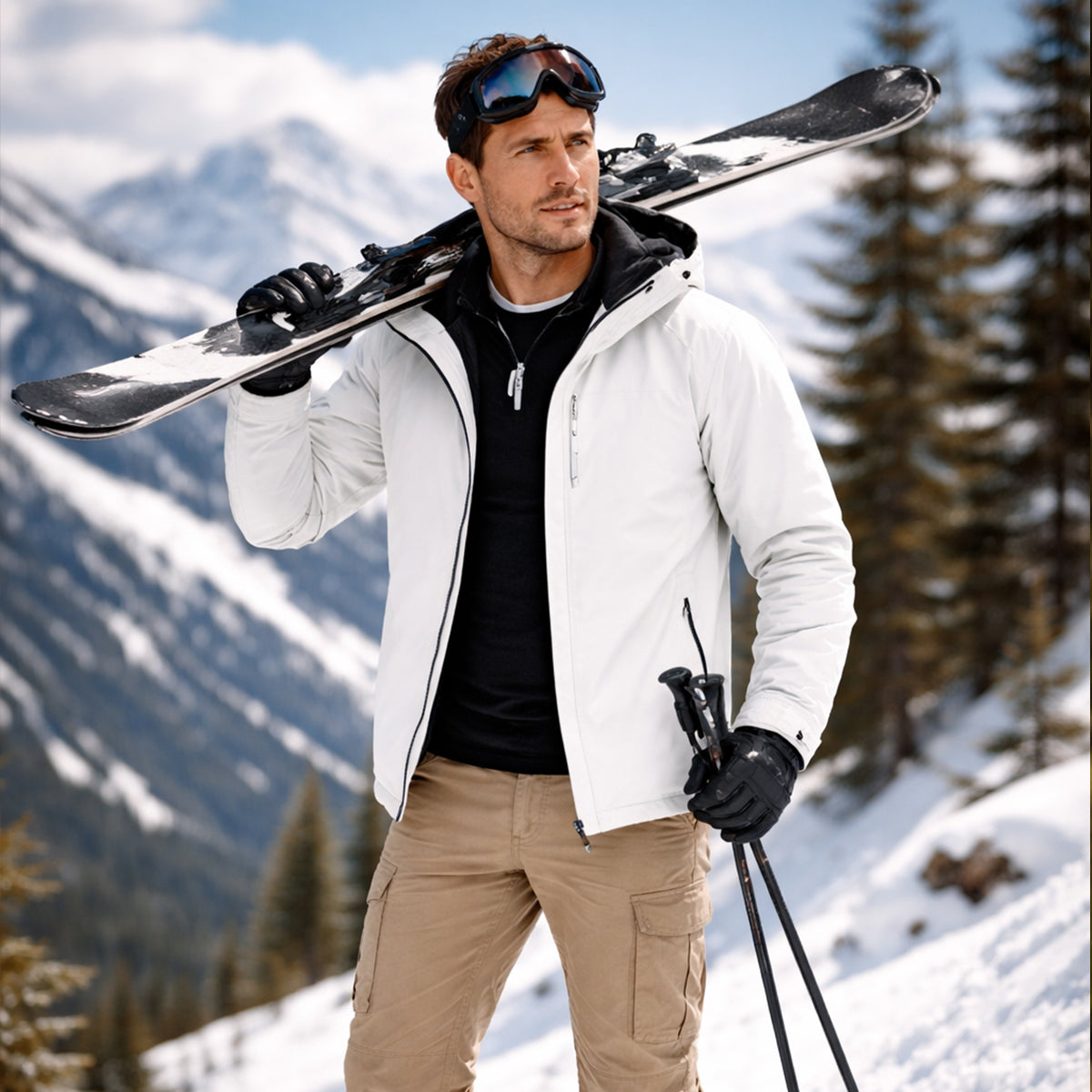Waterproof Softshell Rain Jacket Windproof Hooded Outdoor Coat
