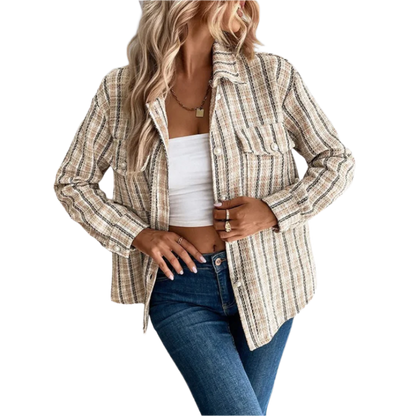 Women's Long Sleeve Blouse Cotton Casual White - Vonnera