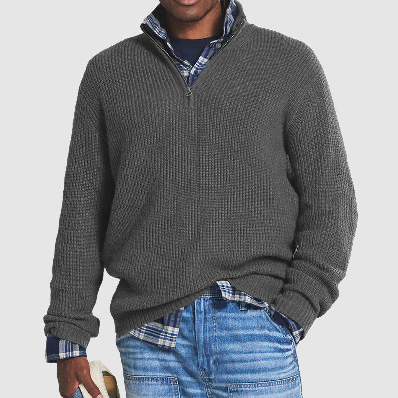 Men's Wool Half-Zip Sweater - Vonnera