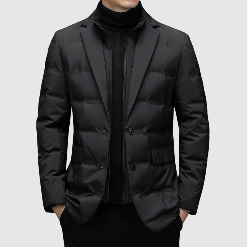 Men's Quilted Jacket Button Front Design - Vonnera