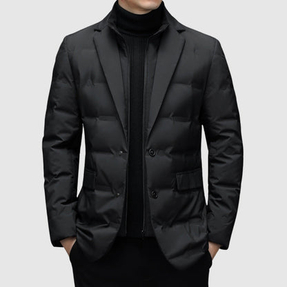 Men's Quilted Jacket Button Front Design - Vonnera
